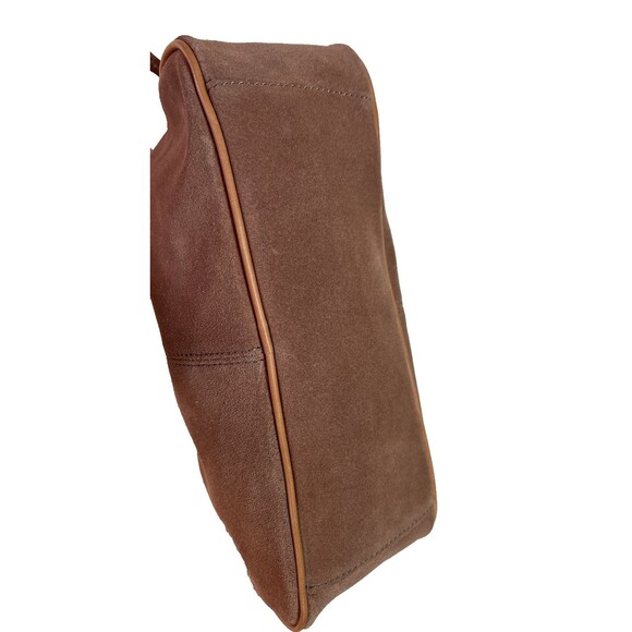 Vintage 90's Suede Fossil Hobo Bag With Vintage Fossil Key Charm - Picture 8 of 12